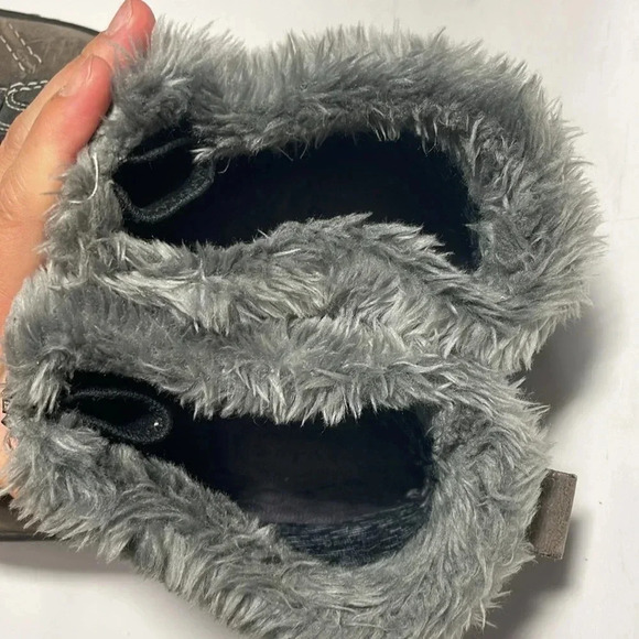 Privo waterproof faux fur trim gray leather boots size 11M - Picture 4 of 6